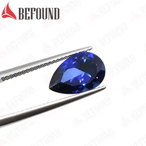 Wholesale Royal Blue Lab Grown Sapphire Stones Loose Pear Cut GRC Certificate Fine Jewelry Main Stone Lab Created Sapphire