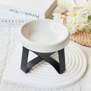 Doe חיית המחמד הסיטונאי לוגו מותאם אישית קרמי מוגבה קערת מזון חתול גבוהה רגל קטנה מגן האכלה קינוח - Product Image 5