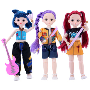 Moda K-Star Idol Aksiyon Figürleri Kör Kutu Stili Vinil Bebek Seti Hareketli Eklemler Müzik Grubu Oyuncakları Kızlar için 11.5 inç - Product Image 3
