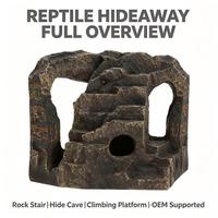 Ornement paysager de terrarium en résine, escalier de roche simulé, écologique, cachette pour reptiles Petpetzone