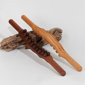20 perline massaggiatore per la schiena del collo strumenti per alleviare la terapia del legno di faggio rullo per massaggio linfodrenante bastone per raschiare in legno - Product Image 2