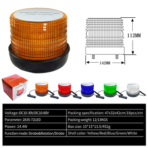 ไฟกระพริบบนหลังคารถรถพยาบาลไฟ LED ความสว่างสูง72ดวงไฟเตือนไฟกระพริบสำหรับรถยก10-80โวลต์ DC - Product Image 6