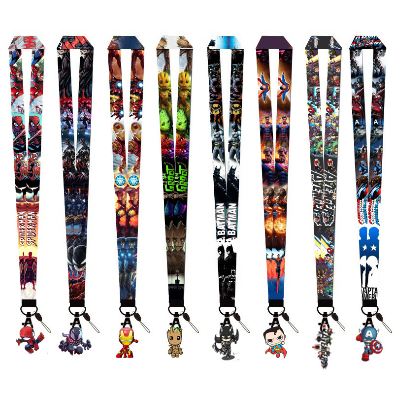Hot Selling Cool Marvel Creative Iron Bat Spider Man Lanyards Anti-Lost Card Holder ID Card Satin Lanyards Neck Strap Wholesale Image 2