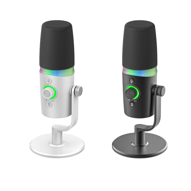 Prizmora DM65 Podcast Mic RGB Gaming Microphones Dynamic XLR/USB Microfono Wired Mics Mike for PC Gaming Podcasting Studios
