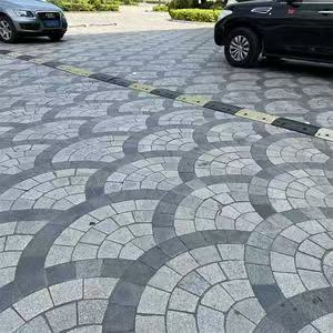 Pavés en granit naturel gris à motif éventail, modernes, pour extérieur, parc, patio, allée, pavés coupés sur mesure, écologiques, pour jardin - Product Image 4