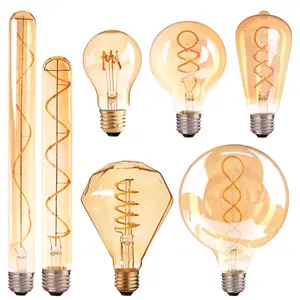 T185 G80 Spiral Vintage 110v or 220v Filament Led Bulb Lights Night Lighting Decoration LED Lamp Bulb Buld Led