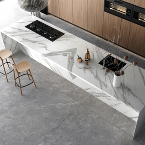 Dalles de pierre frittée pleine masse CALACATTA blanche 160*320cm, dalle de carrelage en grès cérame surdimensionnée pour la décoration intérieure - Product Image 6