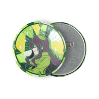 Épingles à Boutons Personnalisées Écologiques en Forme de Dessin Animé Anime avec Logo Personnalisé, Design 3D Pailleté Holographique, Plusieurs Couleurs