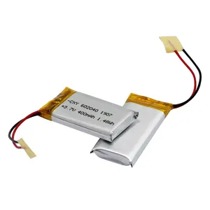 CE certificazione vendita calda di alta qualità 602040P 3.7V 400mAh 1.48wh batteria ricaricabile ai polimeri di litio per prodotti elettronici