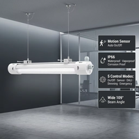 Lumière d'urgence LED ronde tri-étanche 2 pieds 600 mm 4000K 130lm/W IP66 étanche Garantie 5 ans pour usage industriel, commercial et public