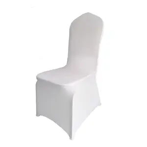 100 unids/Caja Blanco Universal elástico poliéster Spandex arco silla cubierta para boda banquete fiesta Hotel asiento Decoración