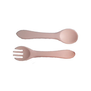 BPAフリー2ピースシリコンベビー食器セット幼児初ステージ給餌器具トレーニングフォーク6ヶ月 + ボウルフード - Product Image 3