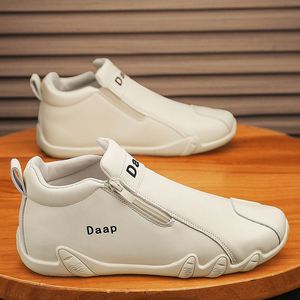 Bottes de moto et de skateboard montantes pour hommes, style britannique, durables, antidérapantes, décontractées, noires, collection 2025 - Product Image 2