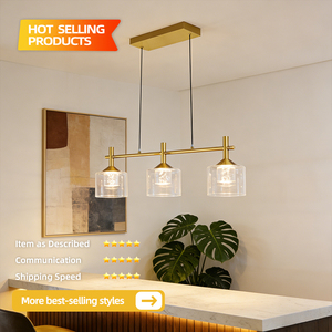 โคมไฟระย้าทรงกลมแบบโมเดิร์น ตกแต่งบ้านสไตล์คลาสสิก หลอดไฟ LED ทรงกลมแบบฟองอากาศ สีทอง โคมไฟระย้าในร่ม ควบคุมด้วยสวิตช์ โคมไฟห้อยแก้ว - Product Image 2