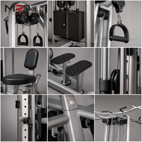 Máquina de Gimnasio Multifuncional de 16 Estaciones con Cable Cruzado, Polea Superior, Remo Bajo, Curl de Brazo, Press de Tríceps para Entrenamiento de Fuerza