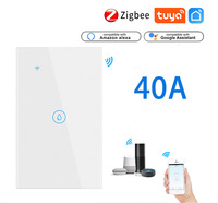 Interrupteur mural intelligent Tuya Smart Life LEDEAST DS-162Z, norme américaine, tactile, pour chauffe-eau, 20A 40A, Zigbee, pour climatiseur