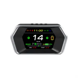 Carro HUD Head Up Display Turn Signal & Bateria Restante LCD Digital Inteligente Velocímetro Alarme Sobre Velocidade