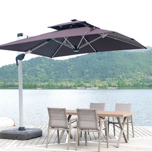 Özel 3M Alüminyum Açık Hava Otel Şemsiyesi, Plastik Su Tabanlı, Kafe/Göl Kenarı Yuvarlak Güneşlik Veranda Duvar Kullanımı İçin - Product Image 1