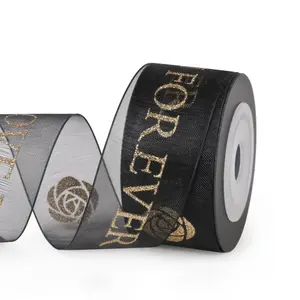 Ribest โพลีเอสเตอร์แฟลช<span class=keywords><strong>ผง</strong></span>ชีฟองริบบิ้นรักคุณตลอดไปซาตินพิมพ์ของขวัญ1นิ้ว25มิลลิเมตรดอกไม้เครื่องประดับ - Product Image 1