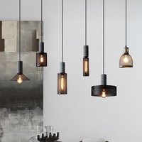 Lampe suspendue industrielle en fer forgé, luminaire décoratif en ciment, pour restaurant, bar, hôtel, salle à manger