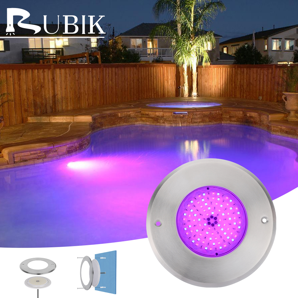 AC12V 10W Smd2835 Led Pool Light Ip68 Waterproof Ultra-Thin Stainless Steel Lamp Resin Filled Underwater Swimming Pool Lights