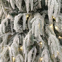 Sapin de Noël haut de gamme en flocons de neige blancs avec lumières, motif feuille de saule