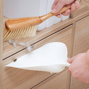 Mini Wooden Broom And Dustpan Set With Hanging Rope <b>Small</b> Desktop Cleaning Tool Fine Soft Broom For Keyboard - Product Image 2