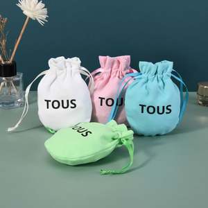 PerfectUSM Screen Printed Customized Logo Drawstring Velvet Candle Storage <b>Bags</b> Recyclable <b>Gift</b> Packaging for Christmas <b>Gift</b> - Product Image 3