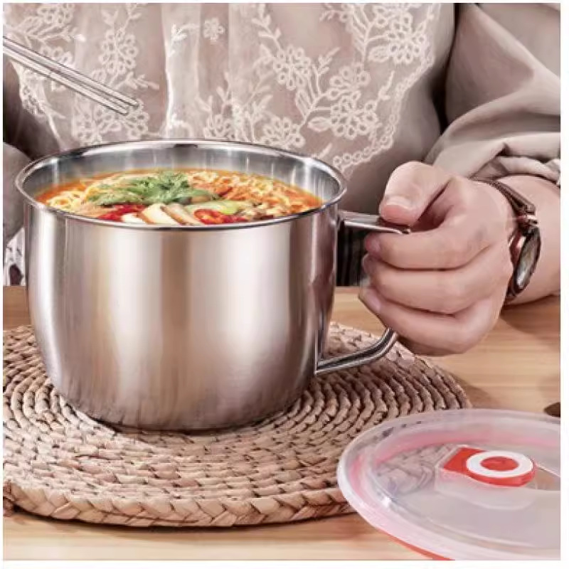Tazón de fideos instantáneos de 1.3L con cierre a presión, fabricado en material 410.