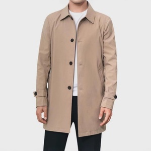 Custom Wholesale Casual Loose Design Solid Color Business <strong>Trench</strong> Jacket <strong>Coat</strong> Men Long Lapel Windbreaker <strong>Coats</strong> for Male - Product Image 4