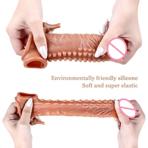 Condón Reutilizable Texturizado con Cuentas, Extensor <span class=keywords><strong>de</strong></span> Pene, Funda para Pene, Anillo para Pene, Dildo, Juguetes Sexuales para Hombres - Product Image 2