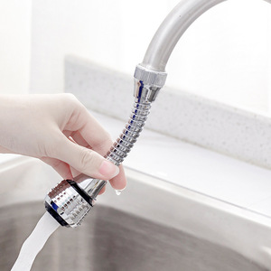 Prolongateur de robinet en acier inoxydable avec tête de pulvérisation économiseur d'eau et filtre pour évier de cuisine - Product Image 1