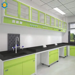 Mebel Peralatan Laboratorium Meja Samping Meja Kerja Lab Logam dengan Wastafel Bangku Kerja Baja Tahan Karat