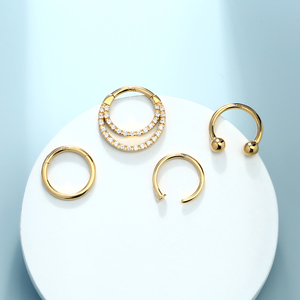 Piercing hélicoïdal en <span class=keywords><strong>or</strong></span> massif 14 carats styles multiples 20g cerceaux stud forme de serpent piercing nez oreille anneaux lèvre piercing pour les femmes - Product Image 6