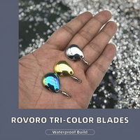 ROVORO Lames de leurre souples tricolores à cliquet pour la pêche à la traîne, avec pivot à roulement 360° plaqué or/argent, plusieurs tailles