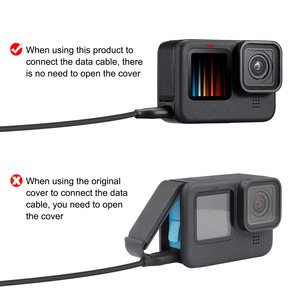 Étui de protection en Silicone pour caméra <span class=keywords><strong>GoPro</strong></span> <span class=keywords><strong>Hero</strong></span> 12 <span class=keywords><strong>11</strong></span> 10 9, <span class=keywords><strong>avec</strong></span> couvercle latéral pour objectif, <span class=keywords><strong>accessoires</strong></span> - Product Image 4