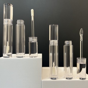 ISMAN ขายส่งหลอดลิปกลอสใสทรงกลมขนาด 4 มล. พร้อมหัวแปรงขนาดใหญ่ บรรจุภัณฑ์ลิปกลอสเปล่า ขวดคริสตัลพิมพ์โลโก้ได้ - Product Image 1