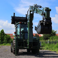 Nuovissimo joystick idraulico, caricatore frontale per trattore agricolo con motore diesel, pala caricatrice a 4 ruote con retroescavatore