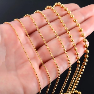 Collier ras du cou en acier inoxydable plaqué or avec chaîne à billes rondes pour femmes et hommes, accessoires de bijoux, cadeau - Product Image 4