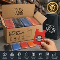 Dompet Kartu Silikon Custom untuk Ponsel, Tempat Kartu Kredit, Cetak Logo, Hadiah Perusahaan, Barang Promosi, OEM, Grosir
