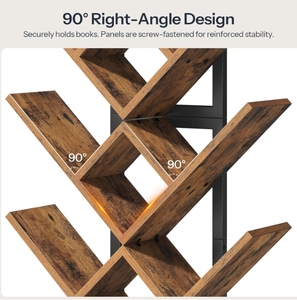 Modern Simple Creative Wood Bookcase New Style Tree Shape <strong>Book</strong> Rack for Living Room Ironwood Floors with Wall <strong>Shelves</strong> - Product Image 6