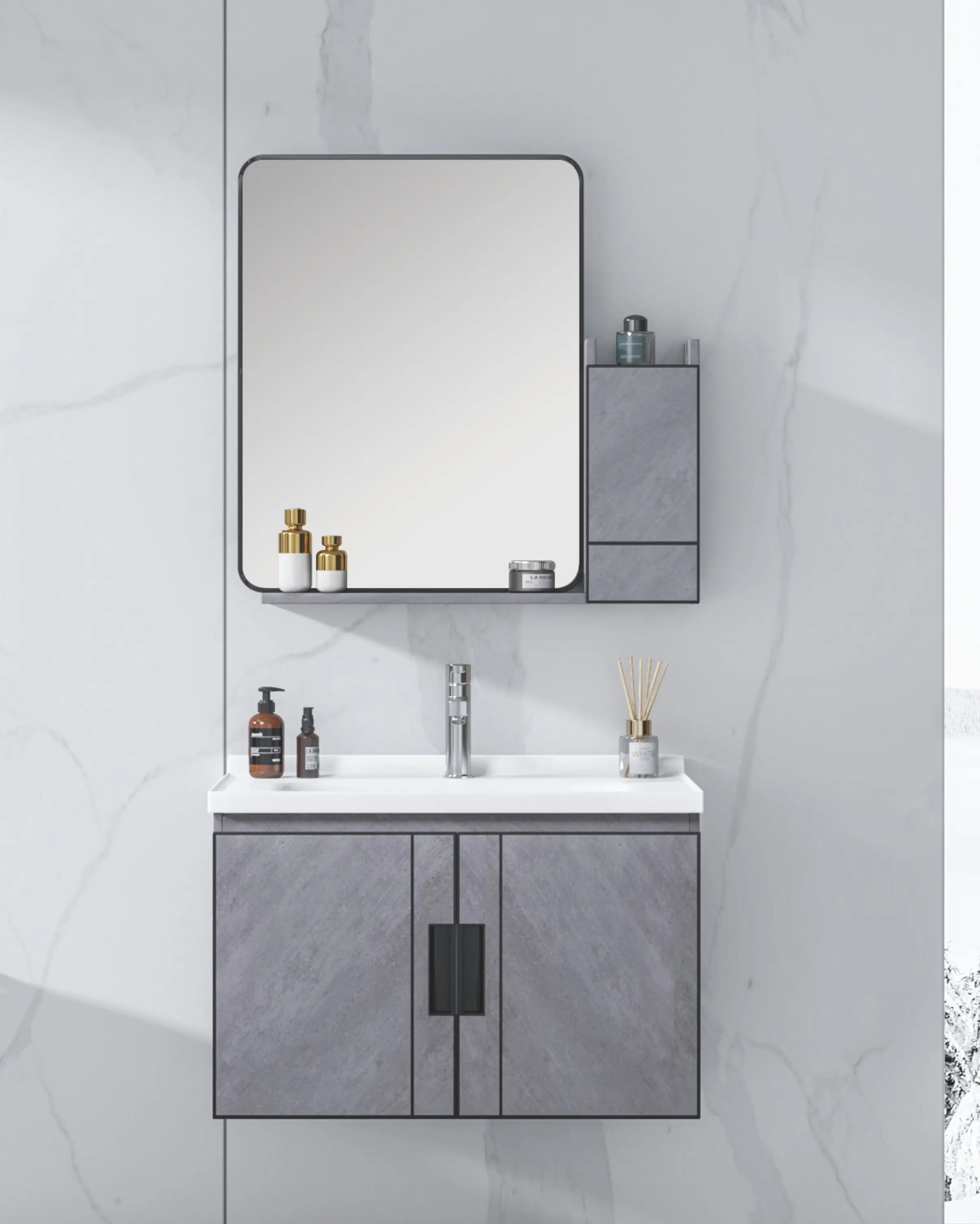 Base de lavabo para baño, mueble de baño montado en la pared, moderno, rectangular, móvil, Con tapa de 70 Cm, KMRY, diseño 2022