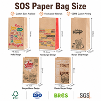 Sac en papier kraft brun écologique et recyclable, imprimé sur mesure, pour l'épicerie, les aliments à emporter, les supermarchés, l'emballage des légumes