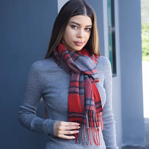 Bufanda Larga de Cachemira a Cuadros, Diseño Escocés, Suave, con Borlas Acabadas a Mano, Transpirable, para Otoño e Invierno - Product Image 2