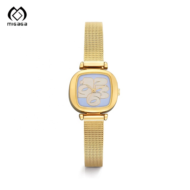 Wholesale Japan Movt Quartz Watches Stainless Steel Back Ladies square Custom logo Quartz Watch for Women