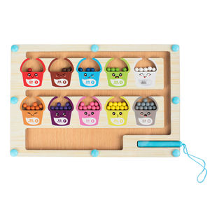 Unisex <span class=keywords><strong>Montessori</strong></span> smistamento perline gioco piccolo labirinto magnetico giocattolo materiale di legno per 2 a 4 anni ragazzi e ragazze - Product Image 1