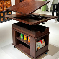 Table d'appoint multifonctionnelle à hauteur réglable avec plateau extensible, armoire de rangement mobile à roulettes pour salon