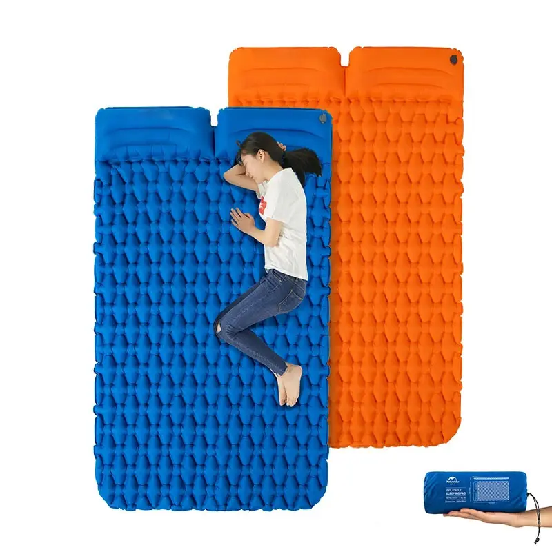 Thick Camping Mat 1-2 Person Ultralight Inflatable Mattress Air bed Sleeping Pad Folding Air Mattress With Pillow