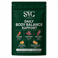 SYC BIO Gommes au Poivre de Cayenne, Aubépine et Racine de Betterave, 60 Unités, Formule Bien-être Quotidienne, Marque Privée, OEM, ODM, Vente en Gros