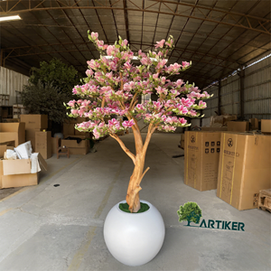 Flor de cerezo artificial para interiores Magnolia <span class=keywords><strong>Tree</strong></span> Faux Característica decorativa para paisaje comercial residencial para restaurante Hotel - Product Image 1
